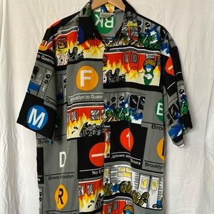 Vintage UP RO'S Brooklyn New York Bronx Queens Subway GRAFFITI Sz XL Shirt